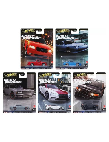 Set de 5 coches a escala 1:64 Hot Wheels Premium Fast & Furious