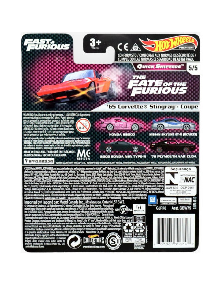 Hot Wheels Corvette Stingray Coupe 1965 Premium 0.085 kg