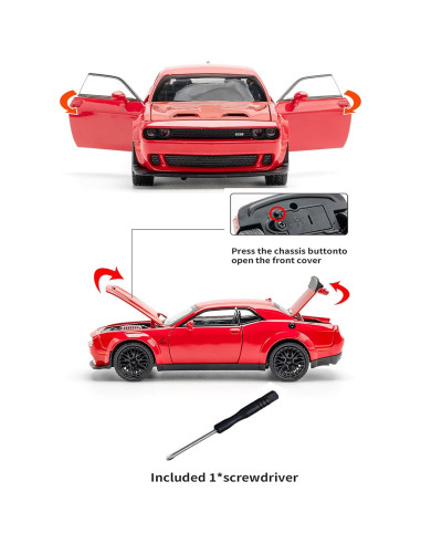 Coche de Juguete Dodge Challenger Hellcat 15.7 cm con Sonido y Luz