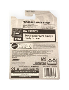 Hot Wheels Dodge Viper RT/10 1:64 Mattel Escala 40.8g 2