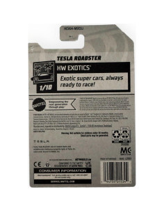 Hot Wheels Tesla Roadster 1:64 Mattel - 40.64g 2