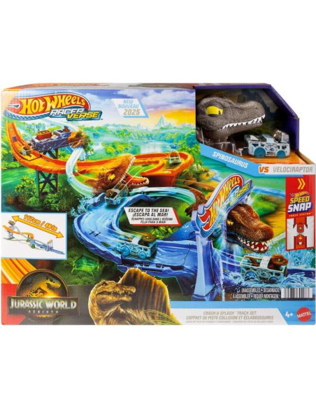 Juego de Pista de Autos Hot Wheels RacerVerse con Velociraptor Juego de Pista de Autos Hot Wheels RacerVerse con Velociraptor