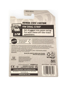 Hot Wheels Honda Civic Custom 1:64 Drag Strip Blanco 2