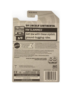 Auto de colección Hot Wheels '64 Lincoln Continental Rosa 1:64 2