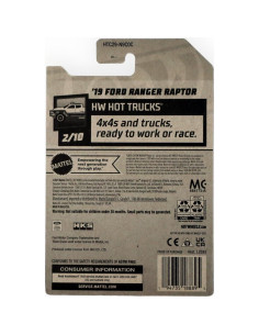 Auto a Escala Hot Wheels Ford Ranger Raptor 1:64 Negro 2