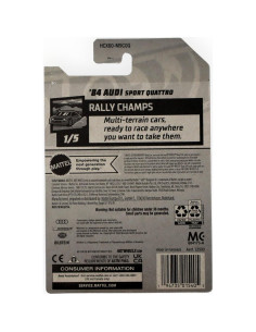 Auto a Escala Hot Wheels Audi Sport Quattro 1:64 2