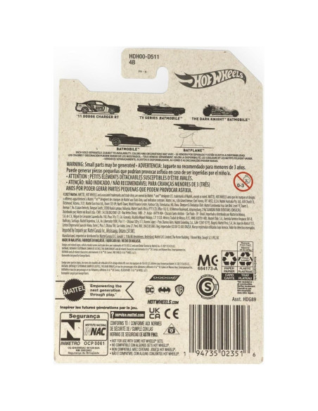 DieCast Hot Wheels Batmóvil DC Batman 1:64 Metal 49.87g