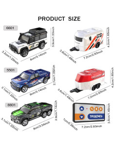 Coche RC 1/64 Park10 Toys 8801A con Remolque Recargable USB 2