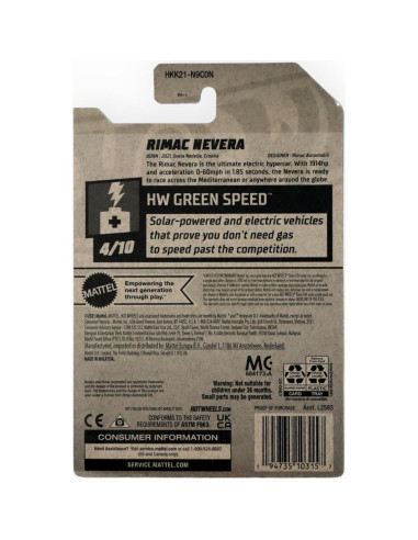 Hot Wheels Rimac Nevera 1:64 Blanco - Mattel