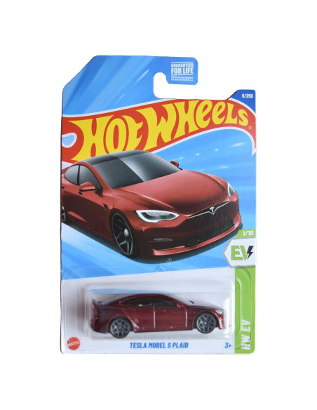 Hot Wheels Tesla Model S Plaid 1:64 Rojo - Mattel