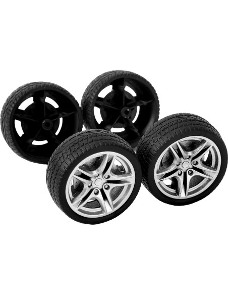 BOXOB 4 Ruedas de Neumático de Juguete para Coche RC 4.8x1.9cm