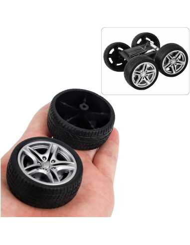 BOXOB 4 Ruedas de Neumático de Juguete para Coche RC 4.8x1.9cm