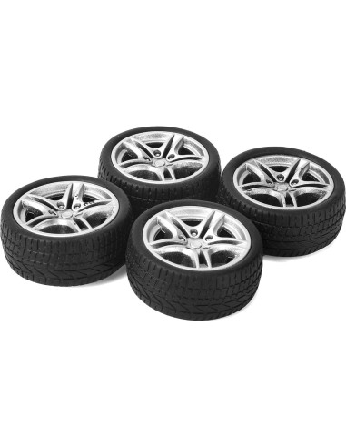 BOXOB 4 Ruedas de Neumático de Juguete para Coche RC 4.8x1.9cm