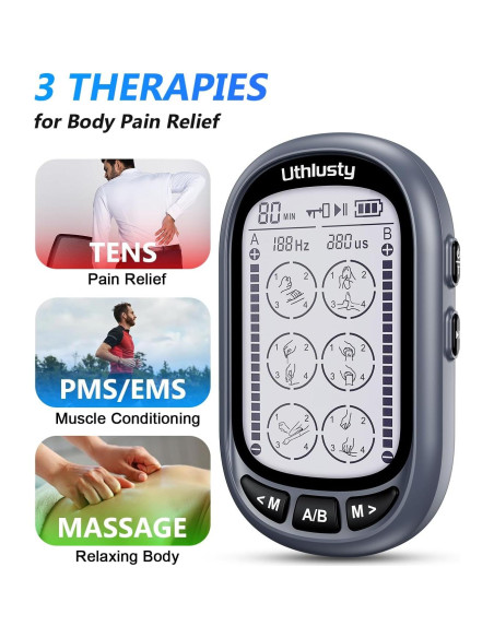 Estimulador Muscular TENS Uthlusty Doble Canal 24 Modos