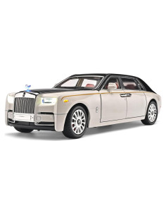 Coche de Juguete de Metal Fundido OANMYJJO 1:18 Blanco con Luz y Sonido