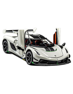 Coche de Juguete Koenigsegg Jesko 1/24 Aleación Blanca con Luz y Sonido