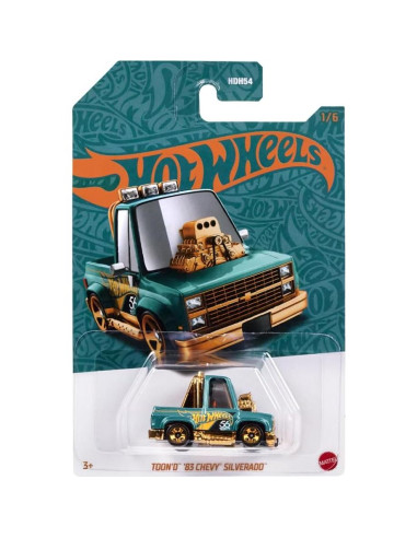 Camioneta Die-Cast Hot Wheels Chevy Silverado Toon'd '83 Verde