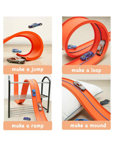 Pista de Coche de Carreras Flexible Cimidore 4.5m Portátil