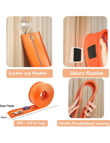 Pista de Coche de Carreras Flexible Cimidore 4.5m Portátil