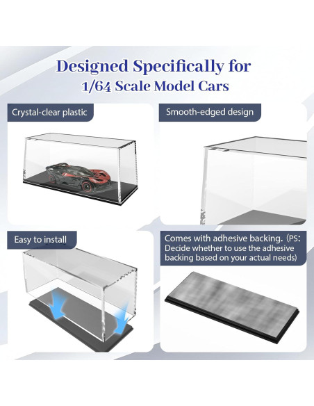 16 Cajas de Exhibición Acrílico Adevar para Coches 1/64