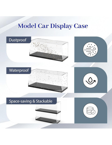 16 Cajas de Exhibición Acrílico Adevar para Coches 1/64