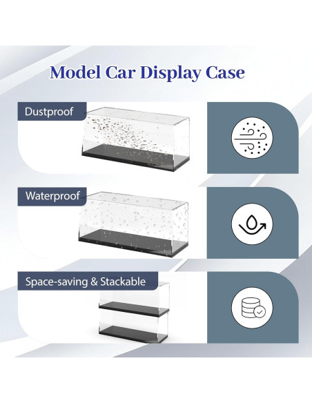 16 Cajas de Exhibición Acrílico Adevar para Coches 1/64