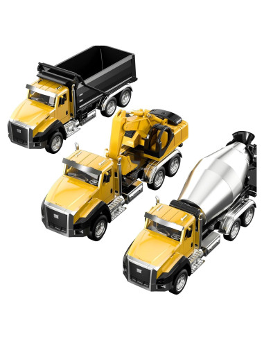 TEMI Paquete 3 Vehículos de Construcción Metal 1:50