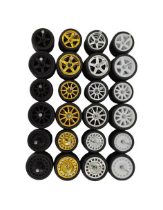Ruedas de goma progresivas 1:64 - Juego de 10 diseños aleatorios