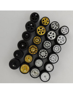 Ruedas de goma progresivas 1:64 - Juego de 10 diseños aleatorios 2