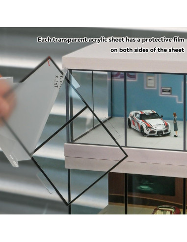 Vitrina para coches Hot Wheels Kivcmds 1:64 con luces USB