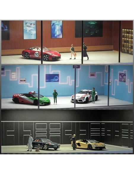 Vitrina para coches Hot Wheels Kivcmds 1:64 con luces USB