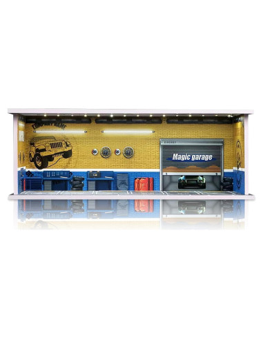 Estante Vitrina para 6 Coches 1:64 Scenpoch Amarillo