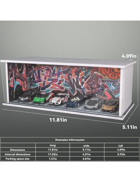 Estante Vitrina para 6 Coches 1:64 Scenpoch Amarillo
