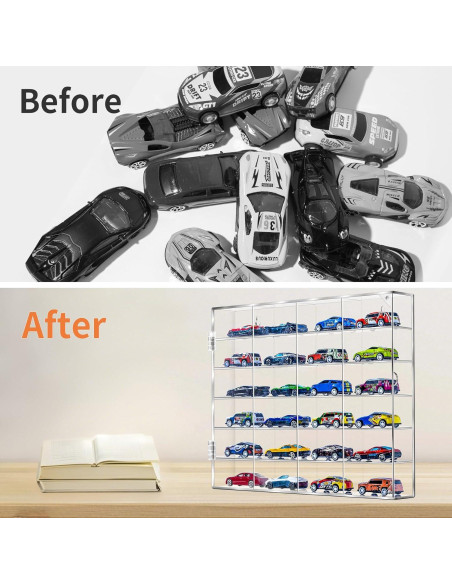 Caja de Exhibición Acrílica HEKORE para 24 Autos 1/64