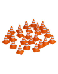 Conos de Tráfico Miniatura 1:64 Ecológicos - 24 Piezas