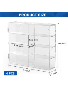 Estuche de Exhibición de Coches Matchbox 1/64 - Paquete de 4 2