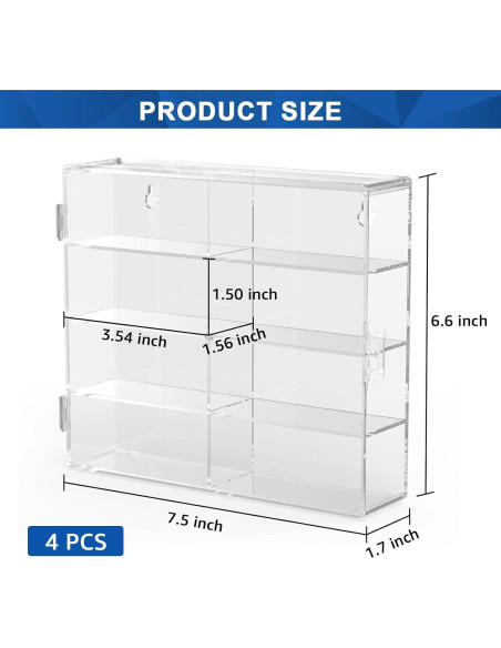 Estuche de Exhibición de Coches Matchbox 1/64 - Paquete de 4