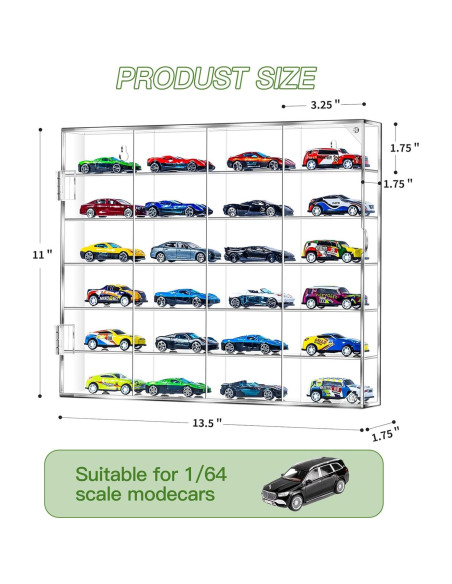 Caja de Exhibición Acrílica JUESHA 1/64 para 24 Hot Wheels Caja de Exhibición Acrílica JUESHA 1/64 para 24 Hot Wheels