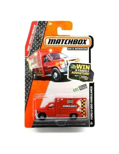 Ambulancia Ford E-350 Matchbox 2014 1:64 Die-Cast