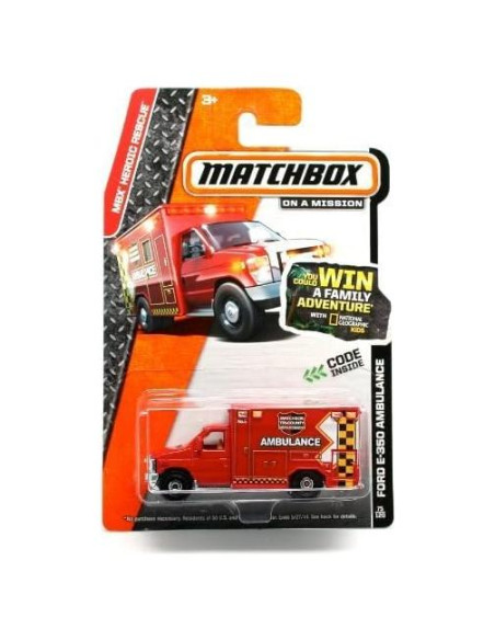 Ambulancia Ford E-350 Matchbox 2014 1:64 Die-Cast