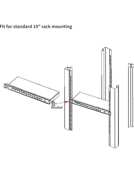 Conmutador KVM USB VGA 8 Puertos Kinan 2048x1536 1U Rack