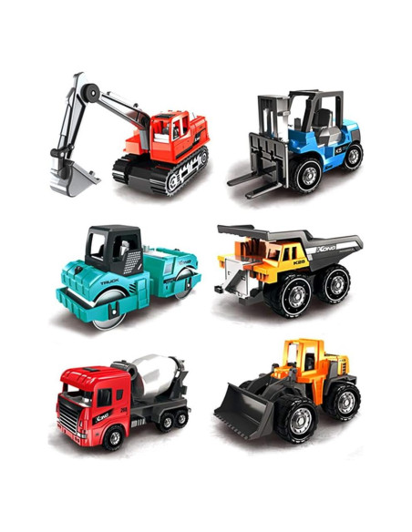 Set de 6 Camiones de Construcción Mini Lamilla - Juguetes para Niños