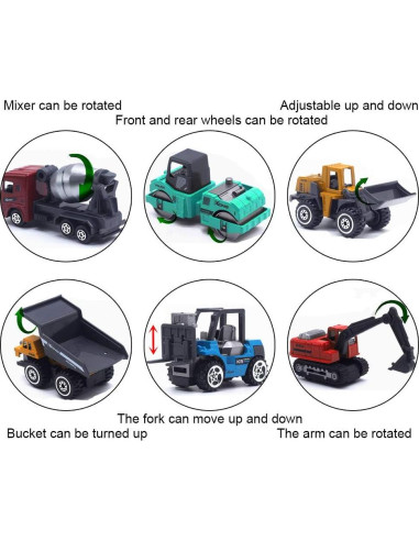 Set de 6 Camiones de Construcción Mini Lamilla - Juguetes para Niños
