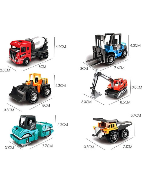 Set de 6 Camiones de Construcción Mini Lamilla - Juguetes para Niños