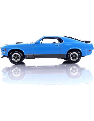 Coche Miniatura Ford Mustang Mach 1 1970 Maisto 1:18 Azul/Negro