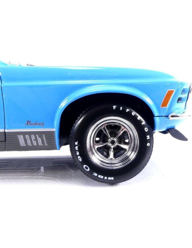 Coche Miniatura Ford Mustang Mach 1 1970 Maisto 1:18 Azul/Negro