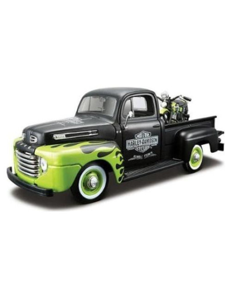 Combo Maisto 1:24 Ford F-1 Pickup y Harley FL Panhead