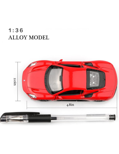 Coche Diecast Maserati MC20 Escala 1:36 Rojo Retroceso