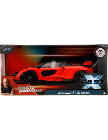 Jada Toys McLaren Senna 1:24 Metal Fundido Detallado Naranja/Negro