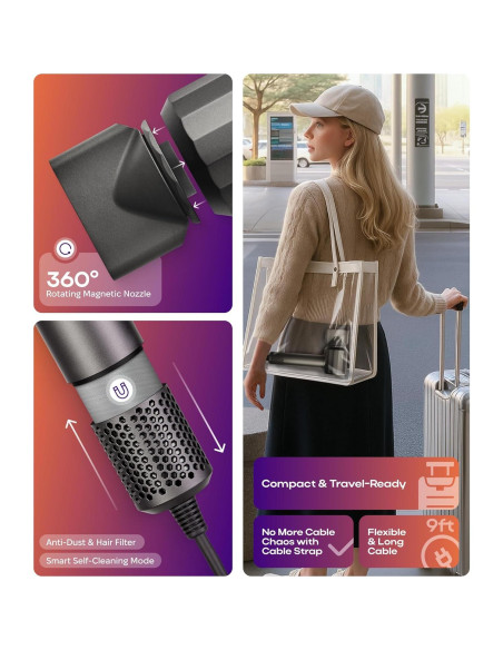 Secador de Pelo Iónico BIZOND 1600W Silencioso y Ligero